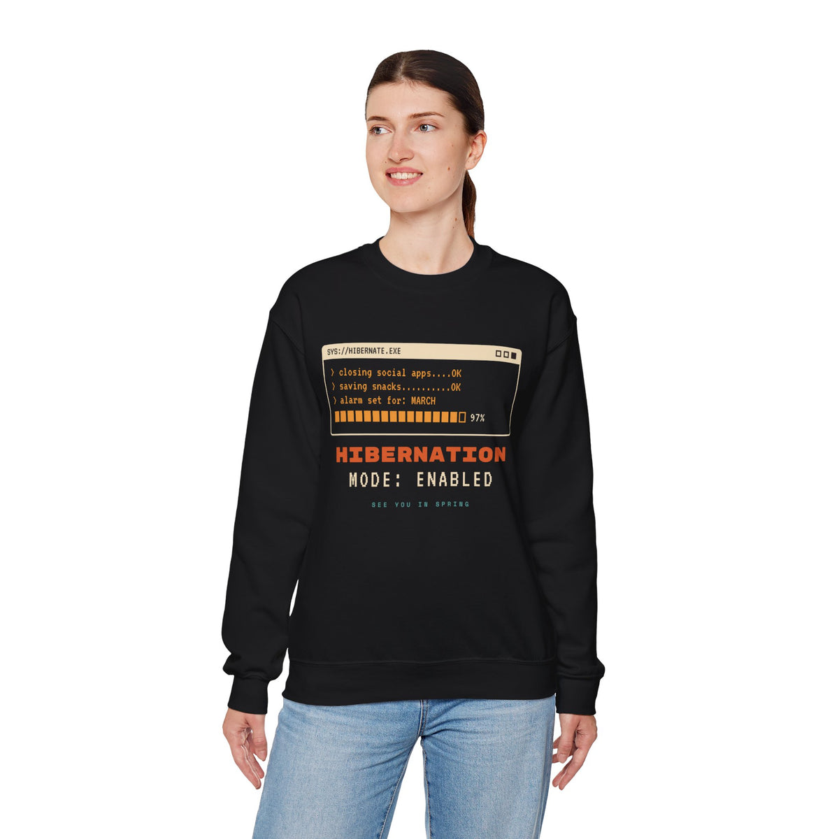 Hibernation Crewneck Sweatshirt - Cozy Winter Sleep Mode Pullover