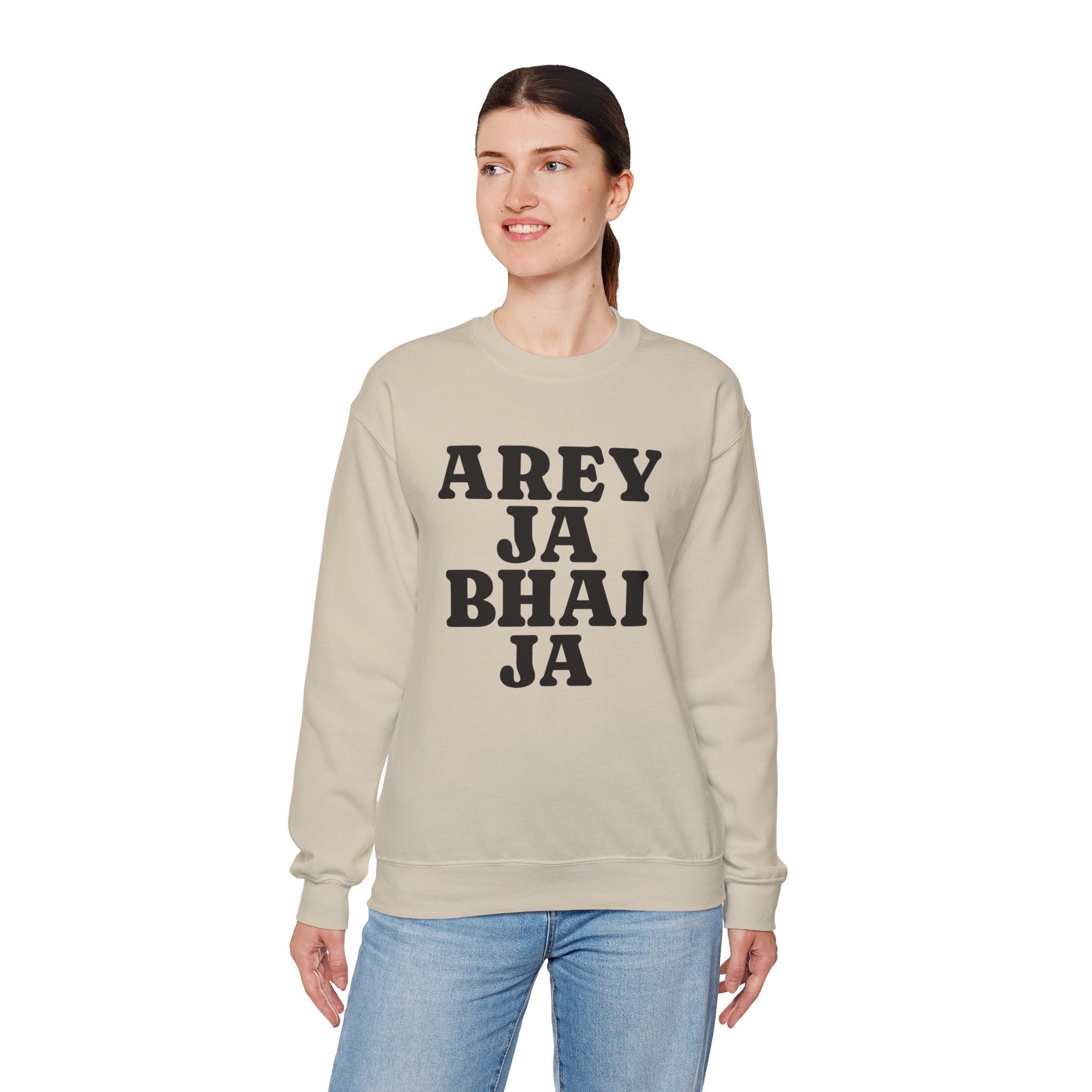 Hyderabadi Crewneck Sweatshirt – 'Arey Ja Bhai Ja' Bold Script