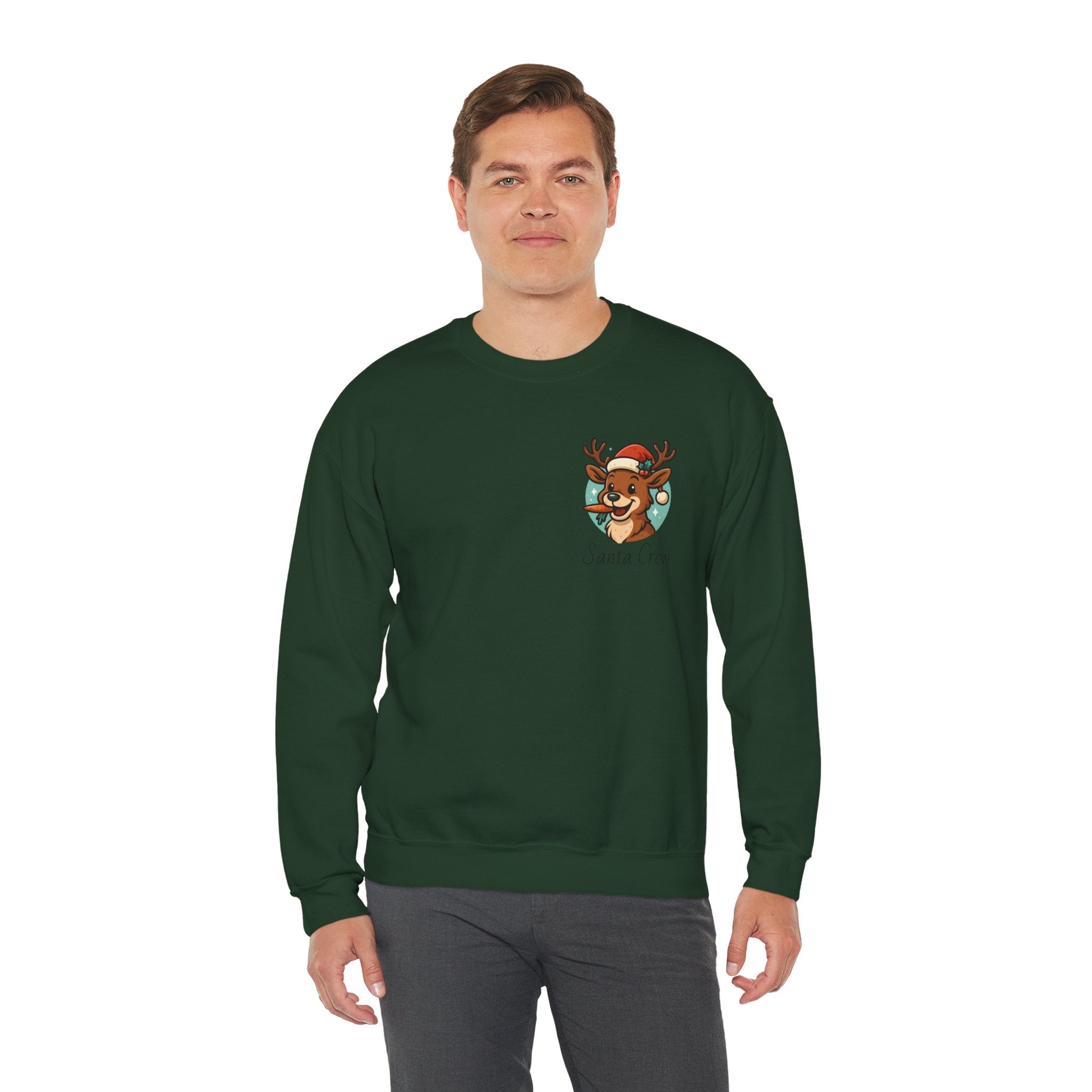 Crewneck Sweatshirt Cute Reindeer 'Santa Squad' Christmas Pullover