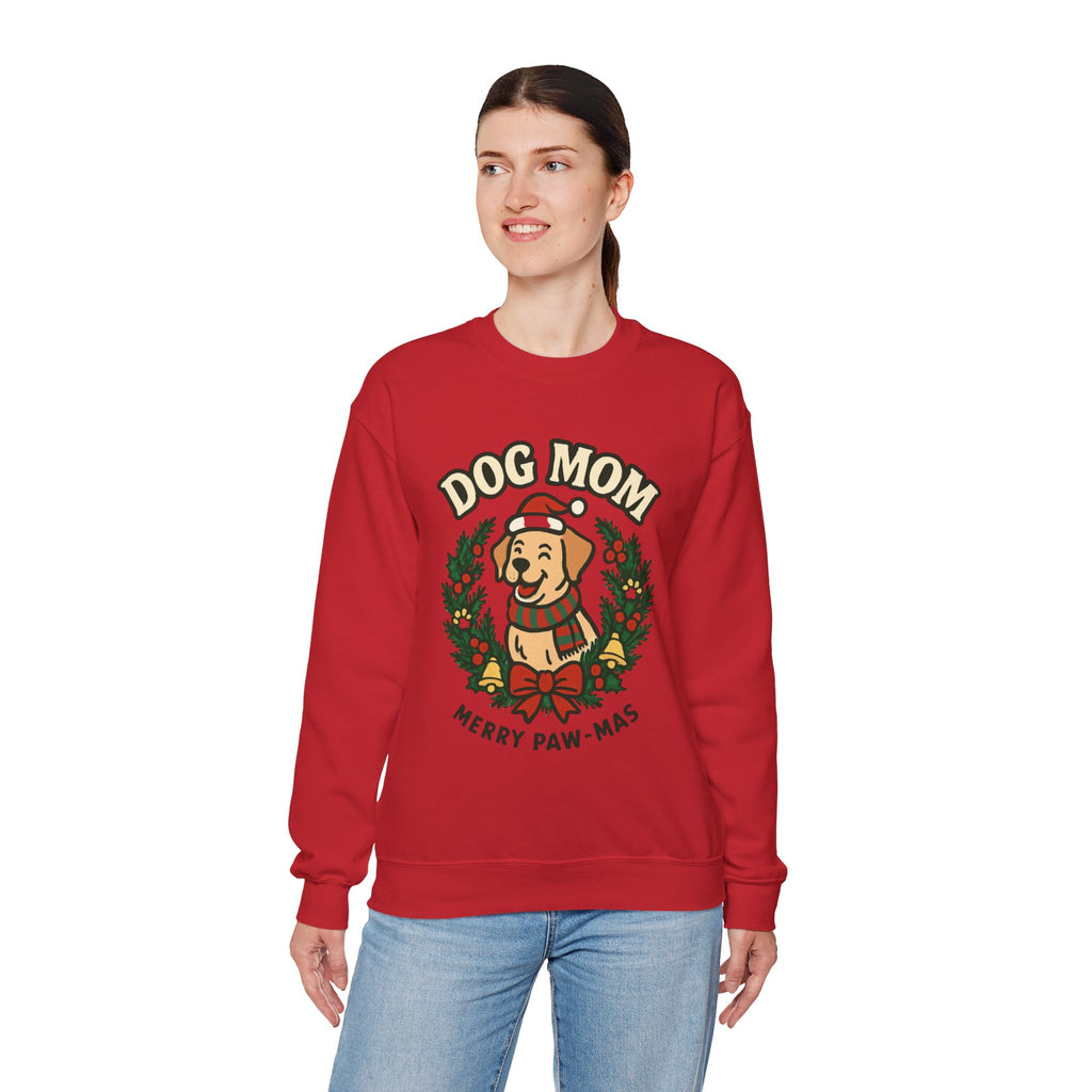 Dog Mom Sweatshirt — Merry Paw-mas Christmas Crewneck