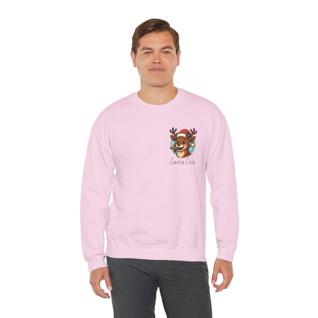 Crewneck Sweatshirt Cute Reindeer 'Santa Squad' Christmas Pullover