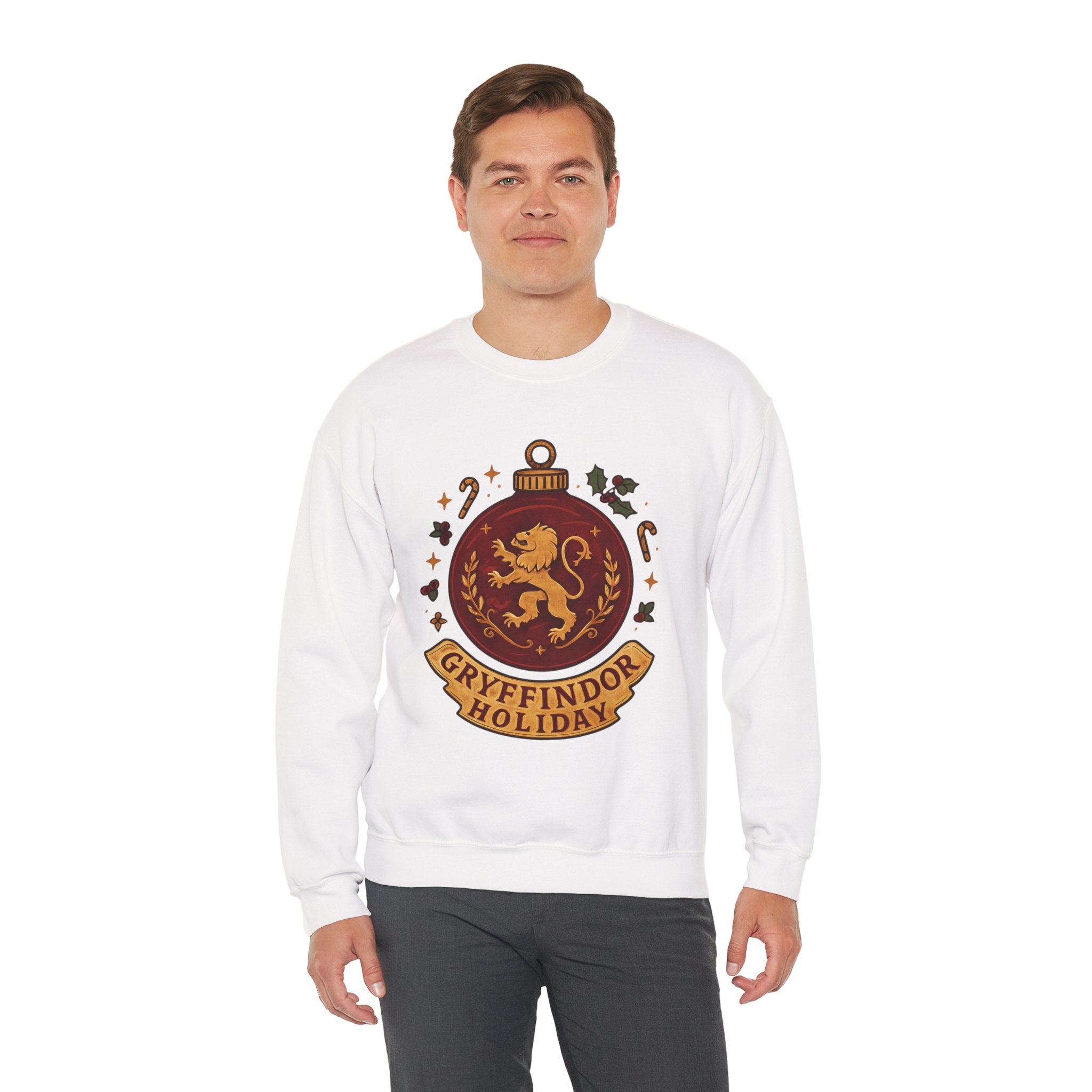 Gryffindor Holiday Sweatshirt — Festive Hogwarts Lion Crewneck