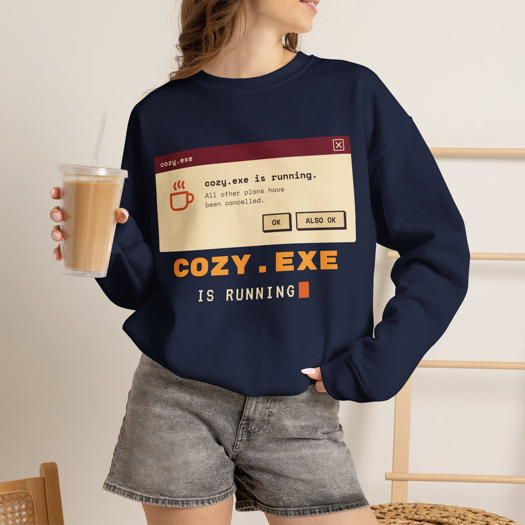 Cozy.exe Crewneck Sweatshirt – Retro Computer Cozy Vibe