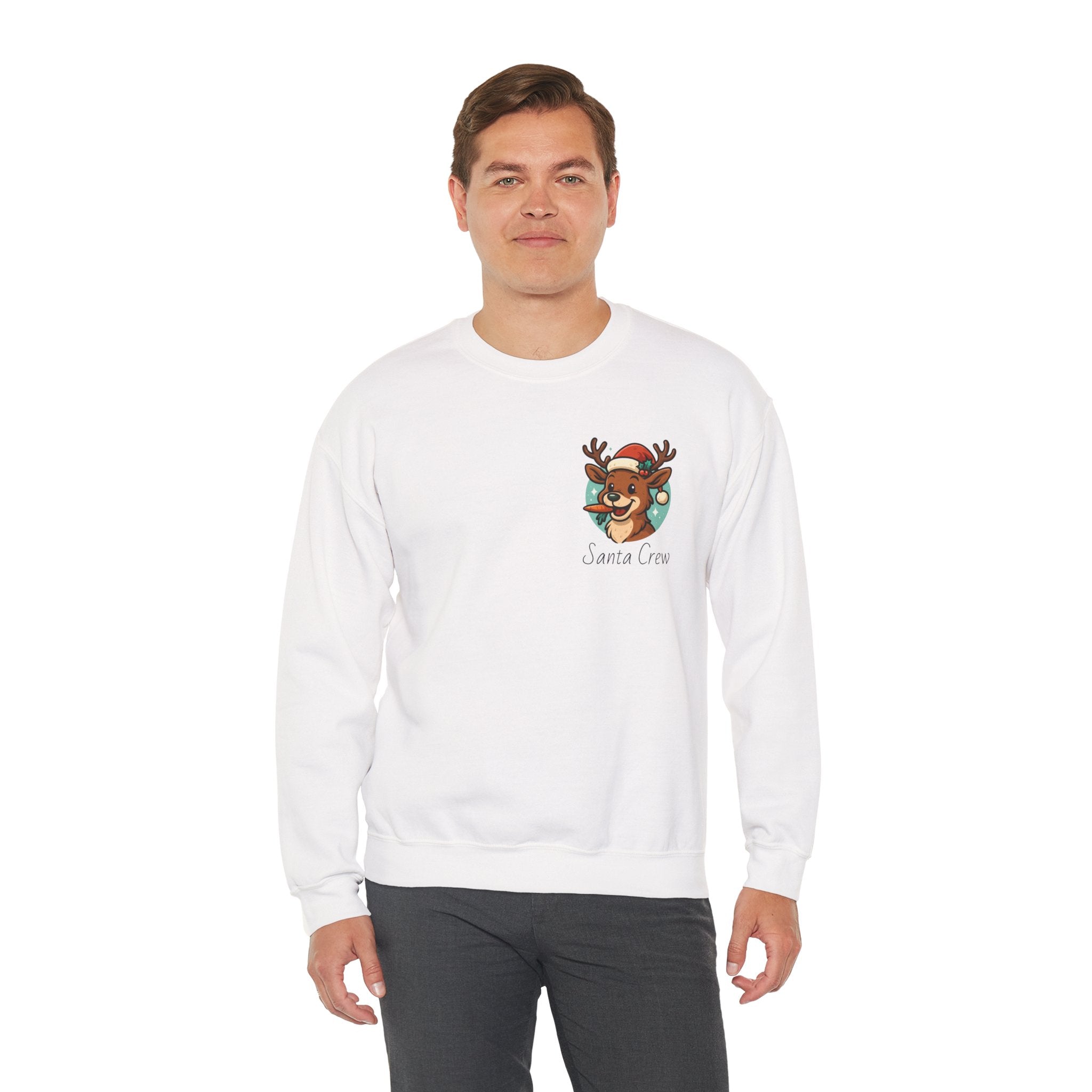 Crewneck Sweatshirt Cute Reindeer 'Santa Squad' Christmas Pullover