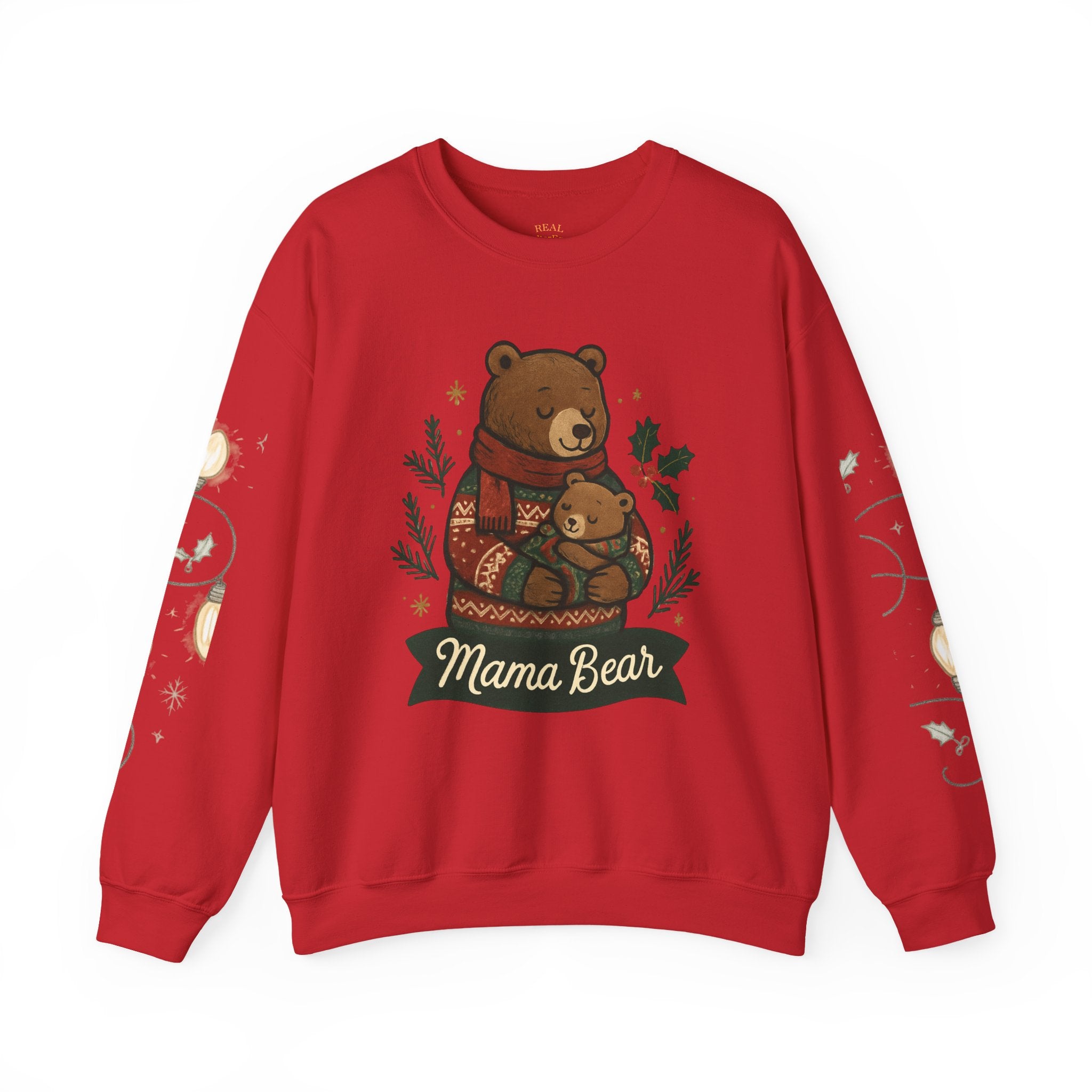 Christmas Lights Sleeve Crewneck Sweatshirt — Holiday Light-Up Sleeve Design