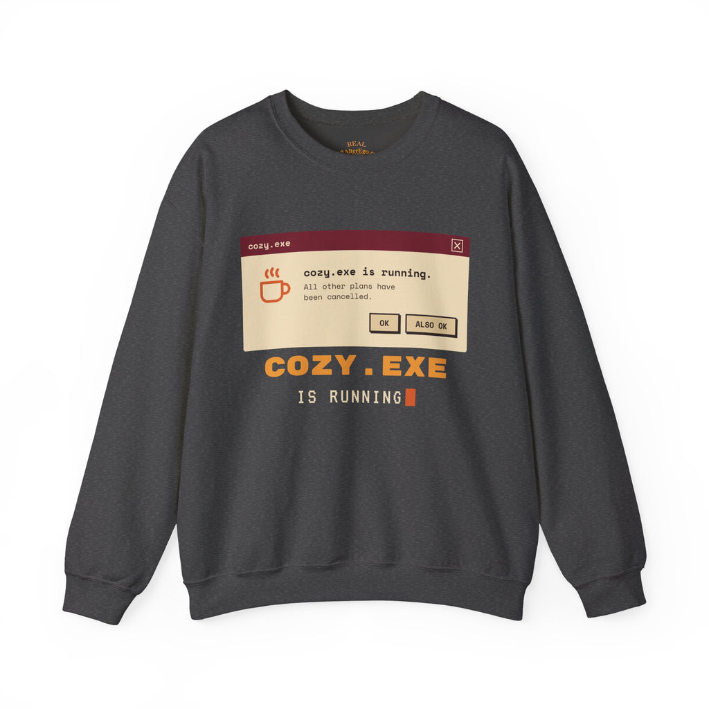 Cozy.exe Crewneck Sweatshirt – Retro Computer Cozy Vibe