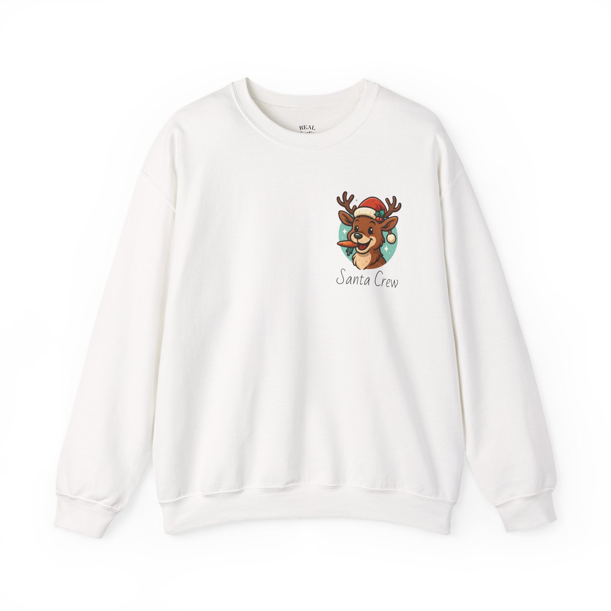 Crewneck Sweatshirt Cute Reindeer 'Santa Squad' Christmas Pullover