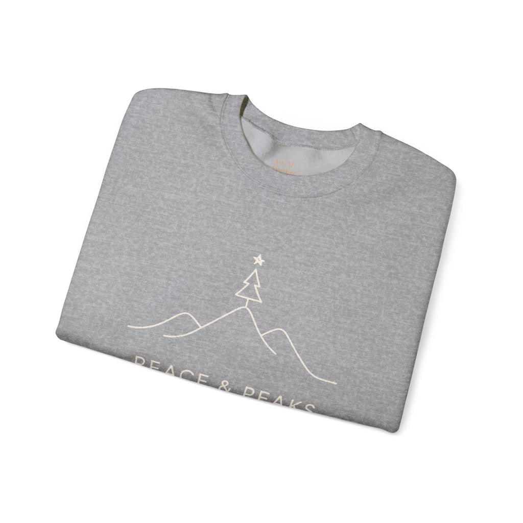 Peace & Peaks Sweatshirt — Minimal Mountain Christmas Crewneck