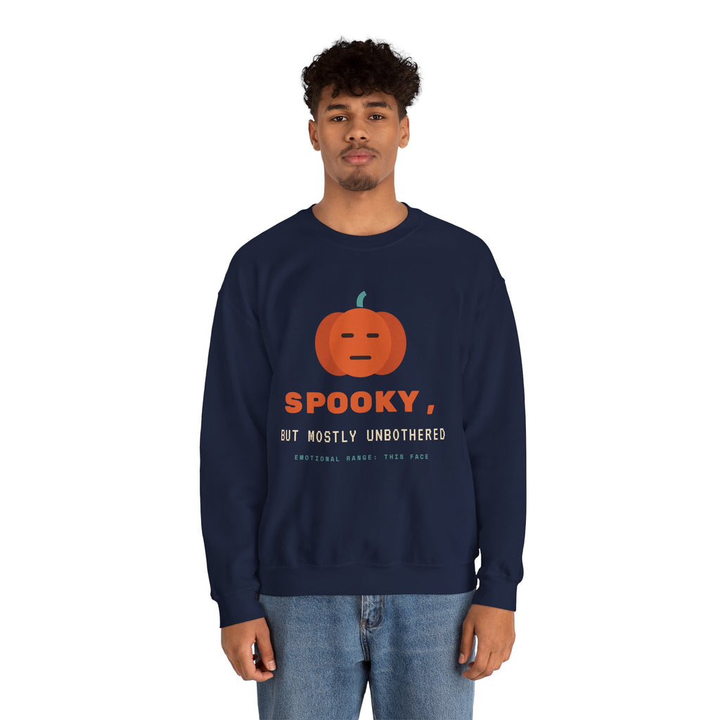 Spooky Pumpkin Crewneck Sweatshirt - Cute Minimal Halloween Pullover