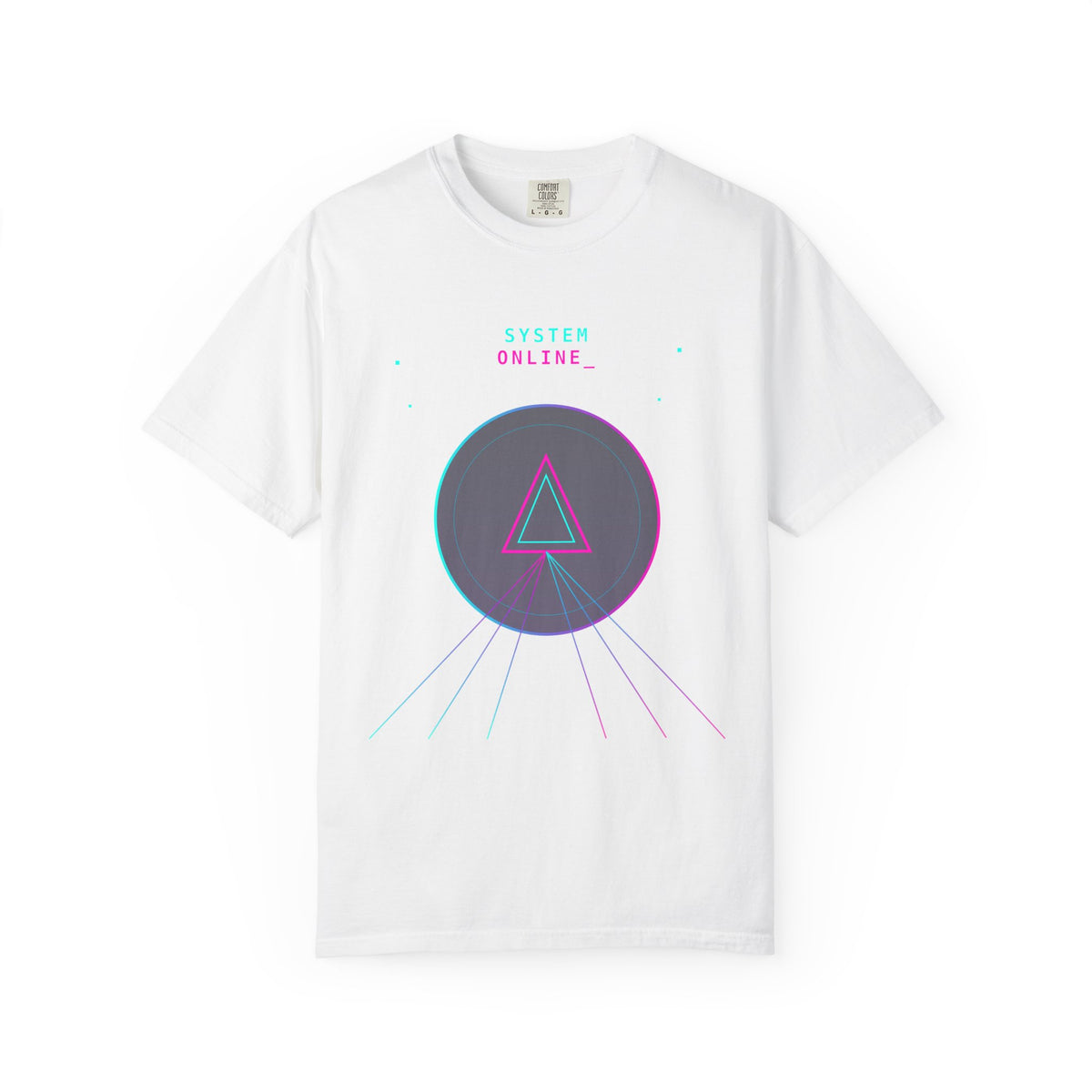 T-Shirt  'System Online' Retro Synthwave Circle Graphic Tee