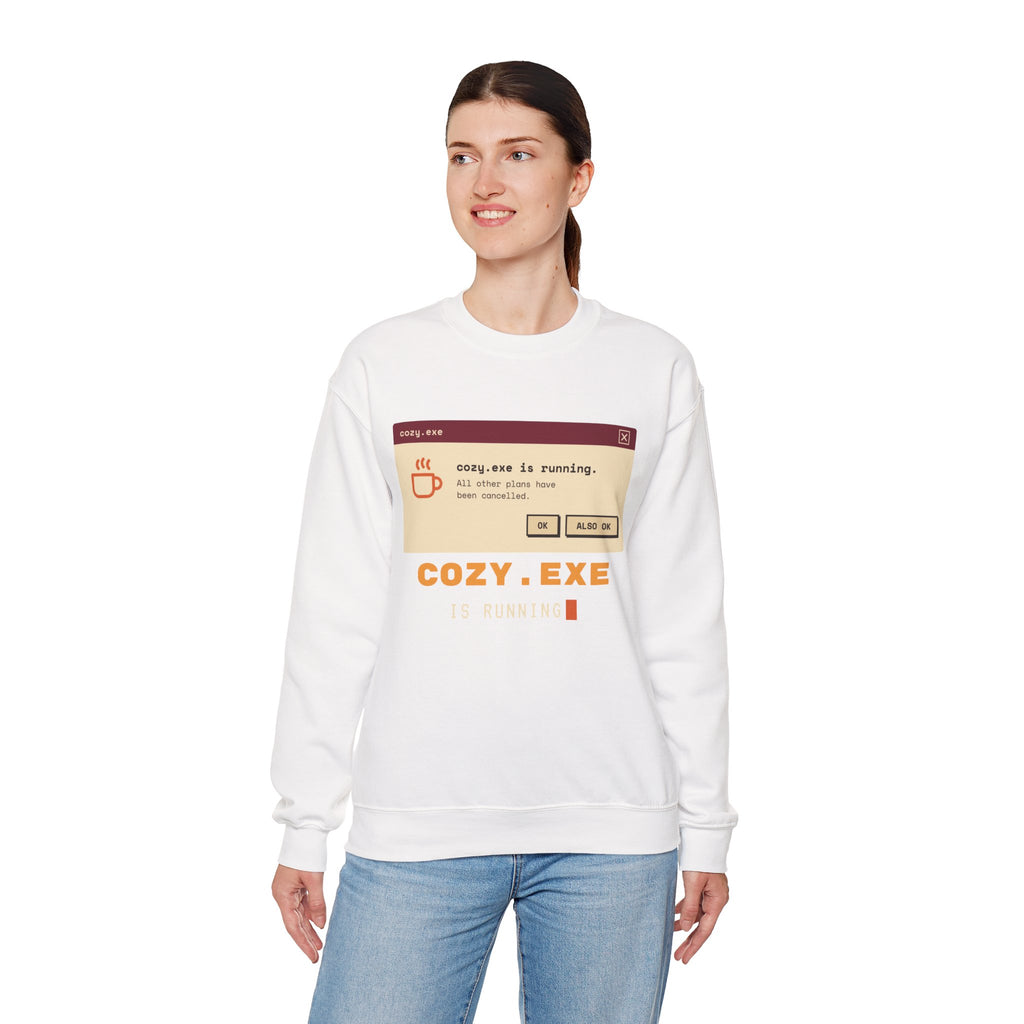 Cozy.exe Crewneck Sweatshirt – Retro Computer Cozy Vibe