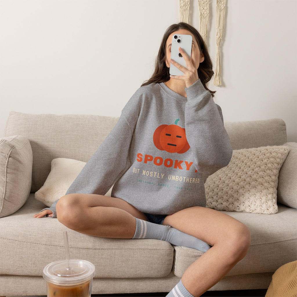 Spooky Pumpkin Crewneck Sweatshirt - Cute Minimal Halloween Pullover