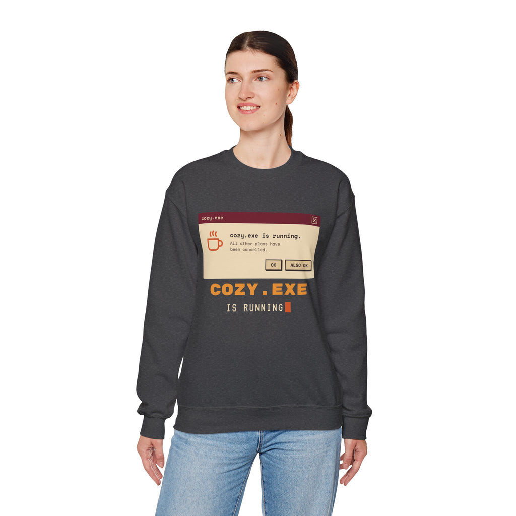 Cozy.exe Crewneck Sweatshirt – Retro Computer Cozy Vibe