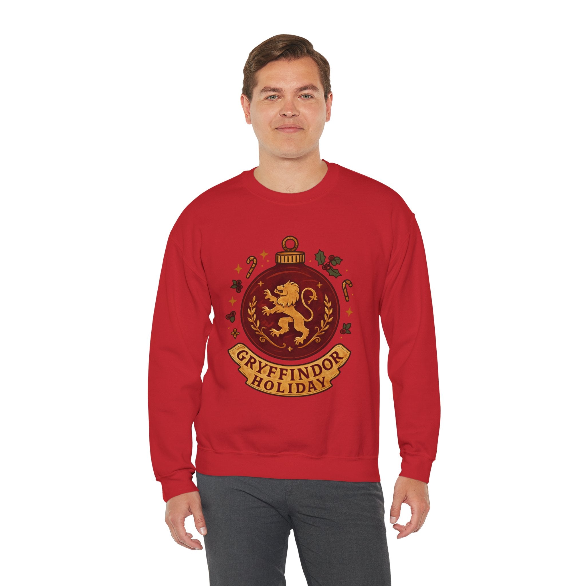 Gryffindor Holiday Sweatshirt — Festive Hogwarts Lion Crewneck