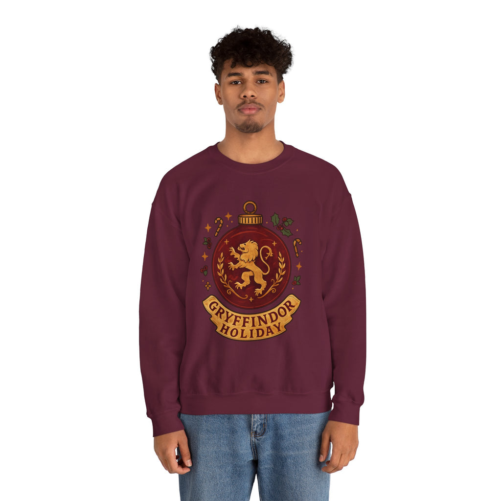 Gryffindor Holiday Sweatshirt — Festive Hogwarts Lion Crewneck