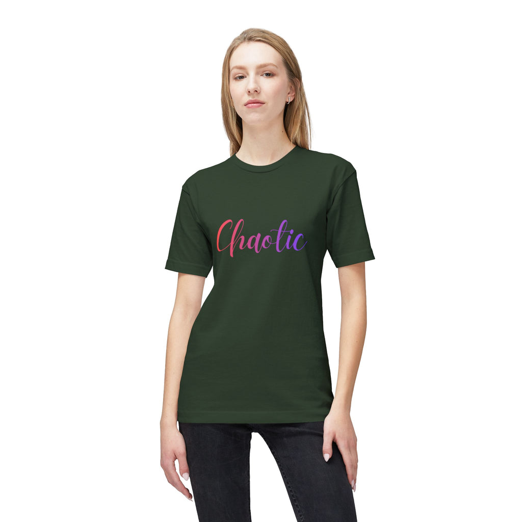Chaotic Script T-Shirt — Feminine Gold Script "Chaotic" Tee
