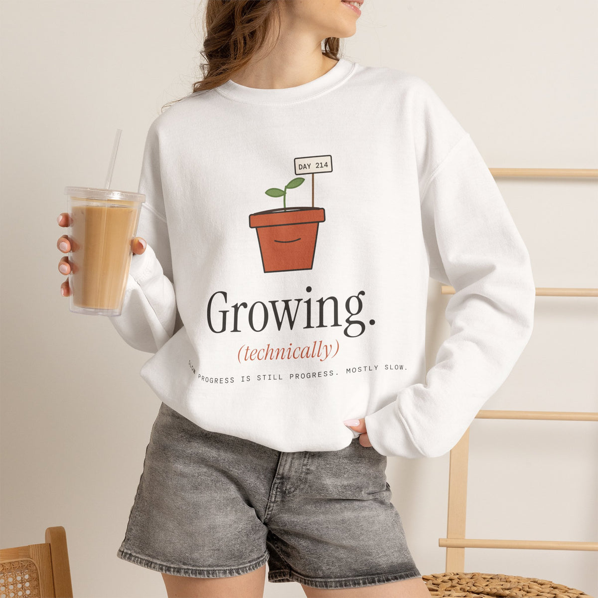 Growing (technically) Sweatshirt - Plant Pot Crewneck for Plant Lovers
