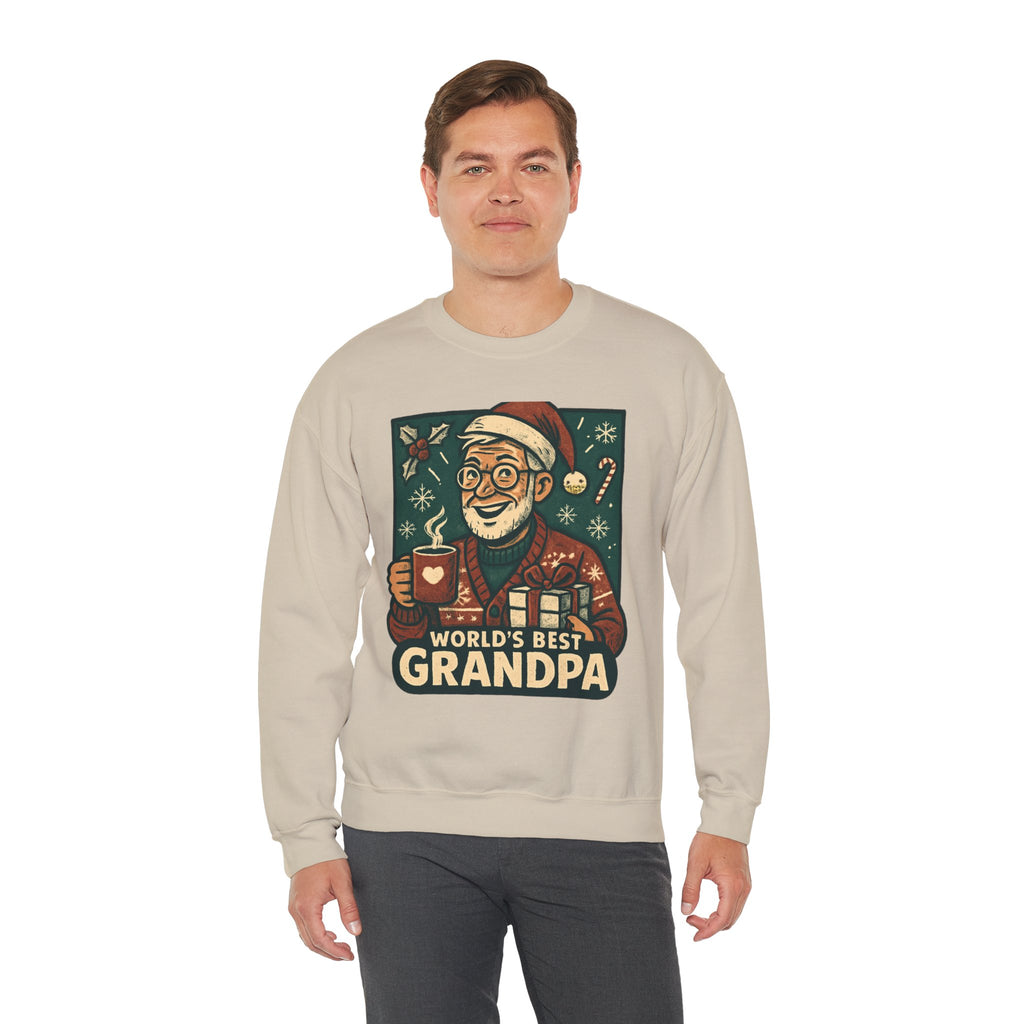 World’s Best Grandpa Christmas Sweatshirt — Cozy Holiday Grandpa Gift