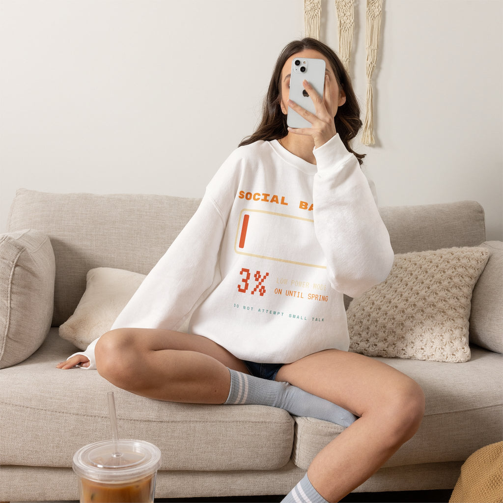 Social Battery 3% Crewneck Sweatshirt