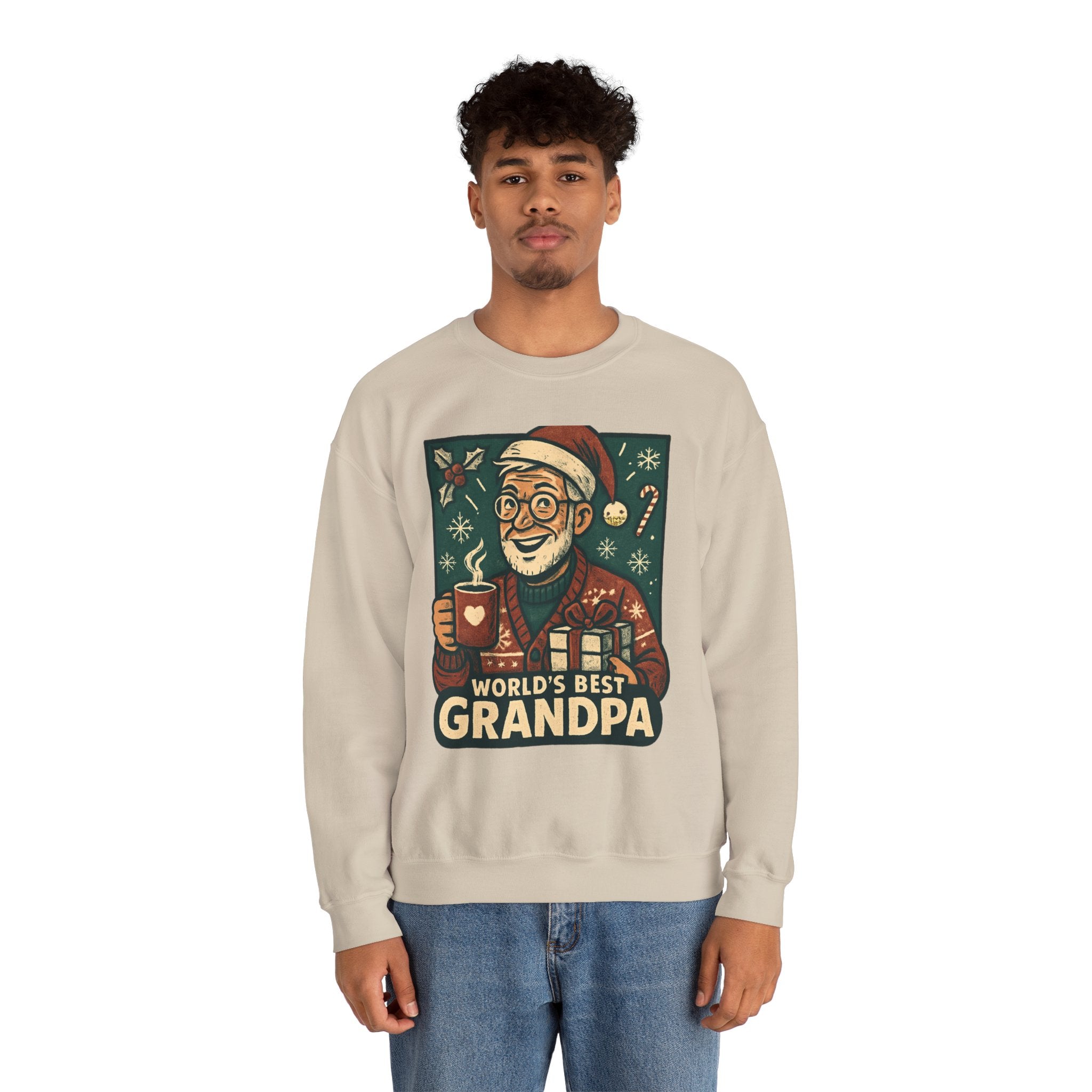 World’s Best Grandpa Christmas Sweatshirt — Cozy Holiday Grandpa Gift