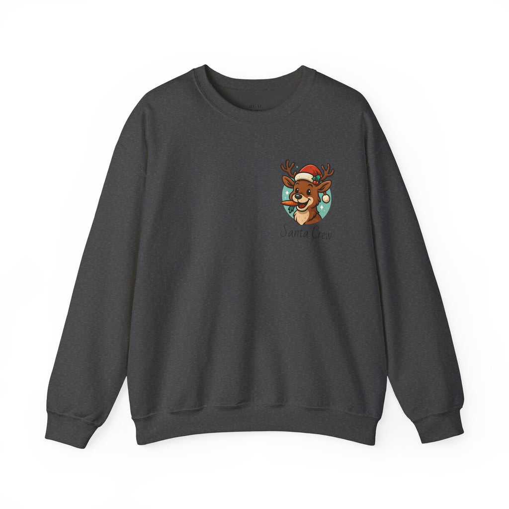 Crewneck Sweatshirt Cute Reindeer 'Santa Squad' Christmas Pullover