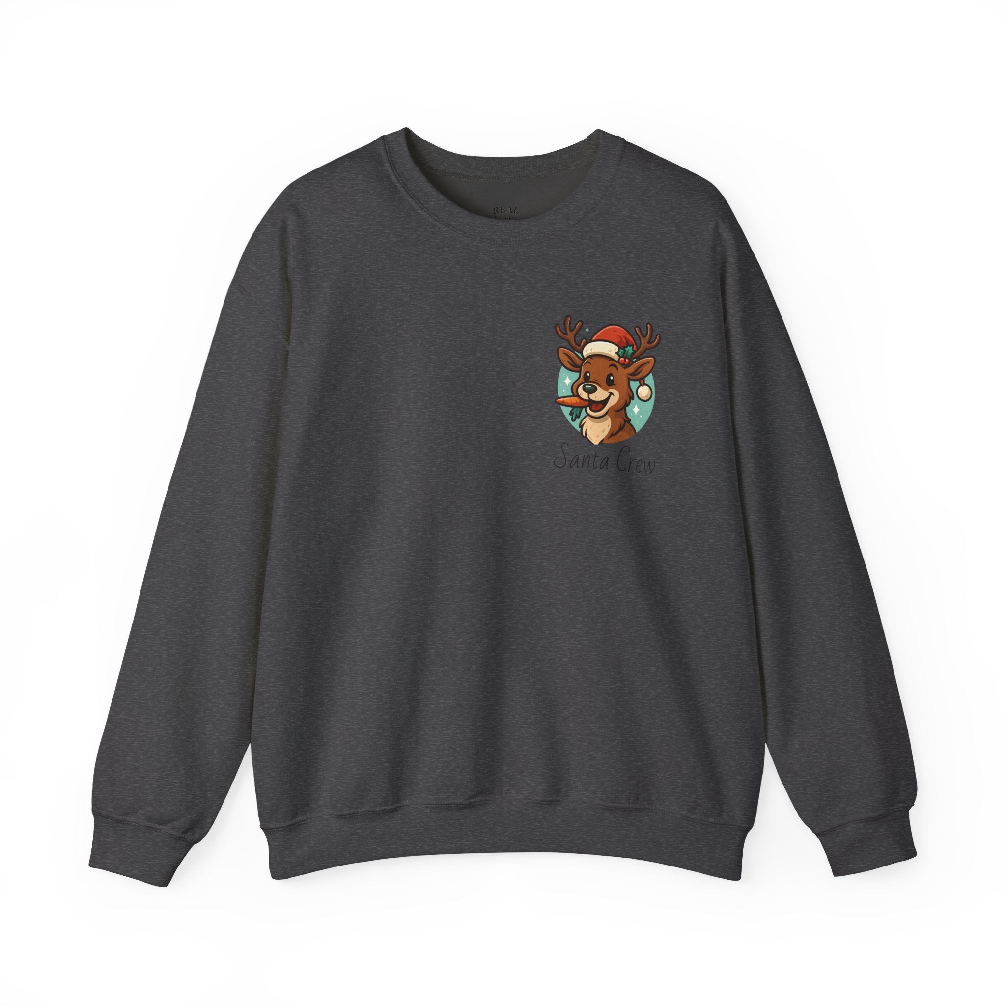 Crewneck Sweatshirt Cute Reindeer 'Santa Squad' Christmas Pullover