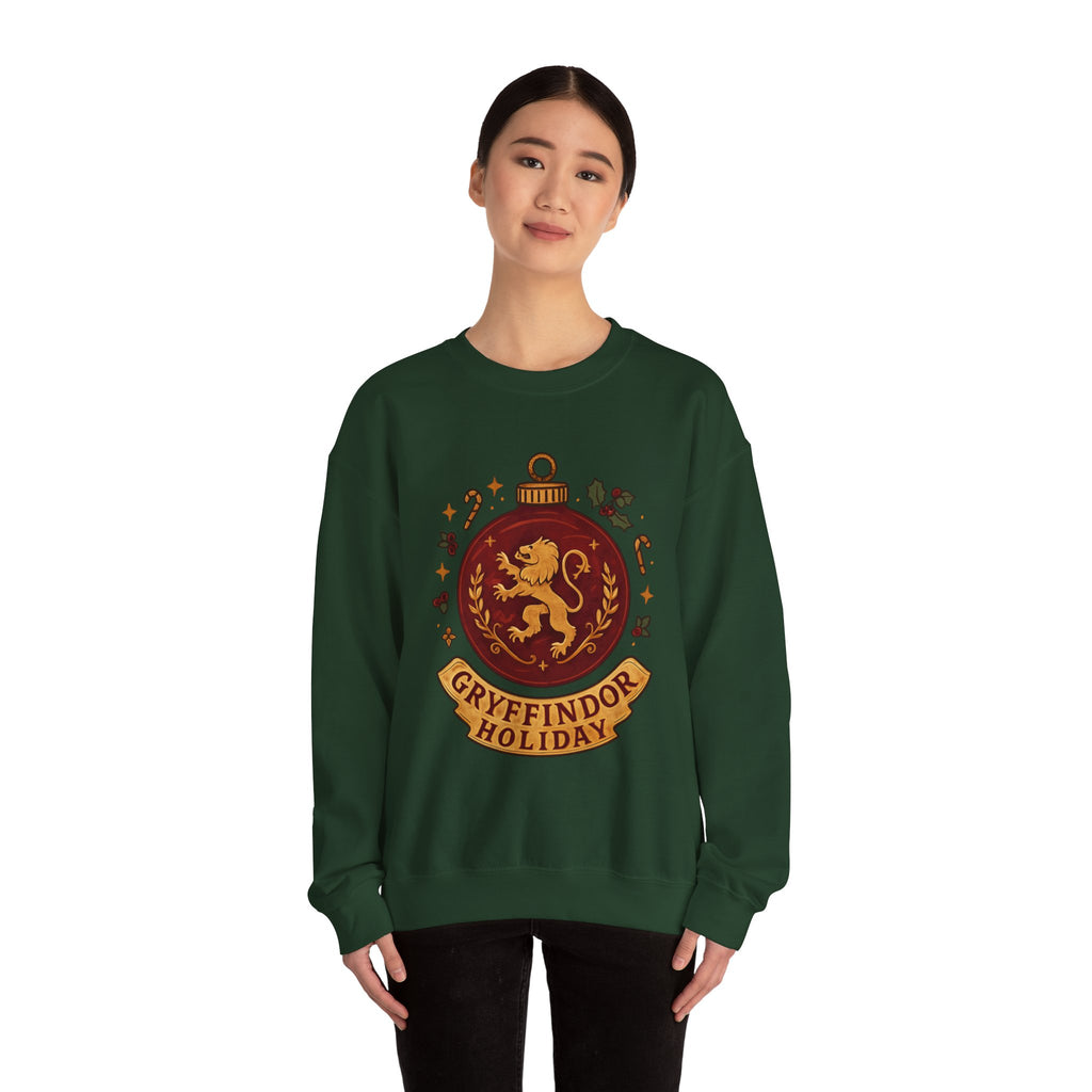 Gryffindor Holiday Sweatshirt — Festive Hogwarts Lion Crewneck