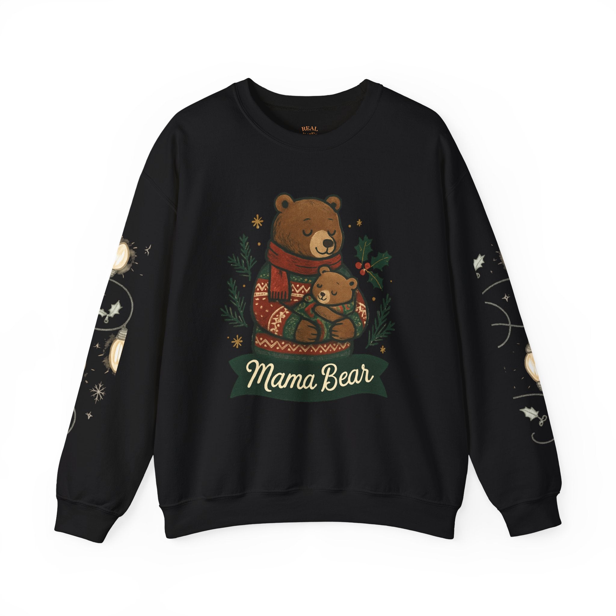 Christmas Lights Sleeve Crewneck Sweatshirt — Holiday Light-Up Sleeve Design