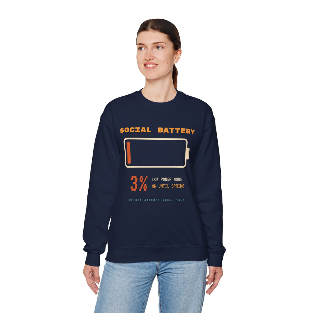 Social Battery 3% Crewneck Sweatshirt