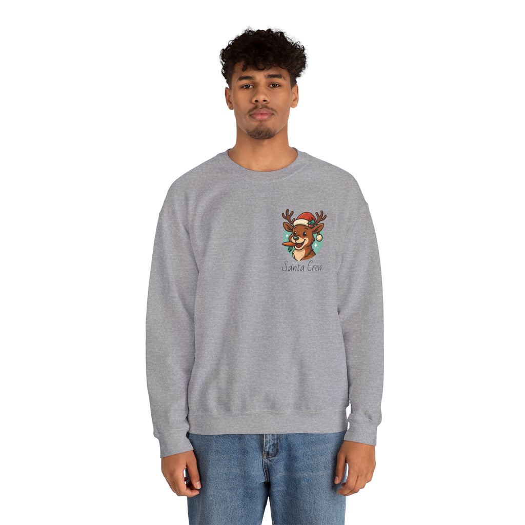 Crewneck Sweatshirt Cute Reindeer 'Santa Squad' Christmas Pullover