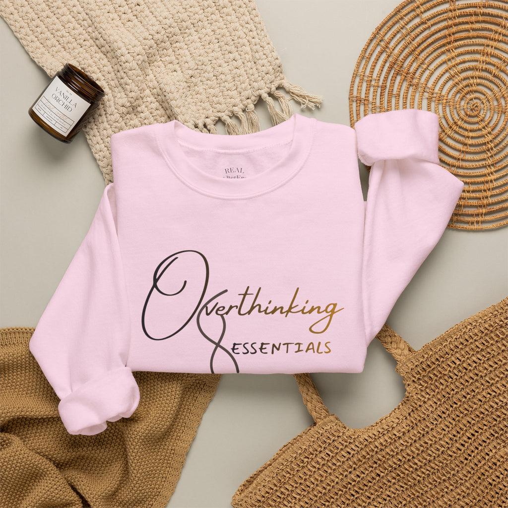 Overthinking Essentials Sweatshirt — Cozy Coffee Crewneck