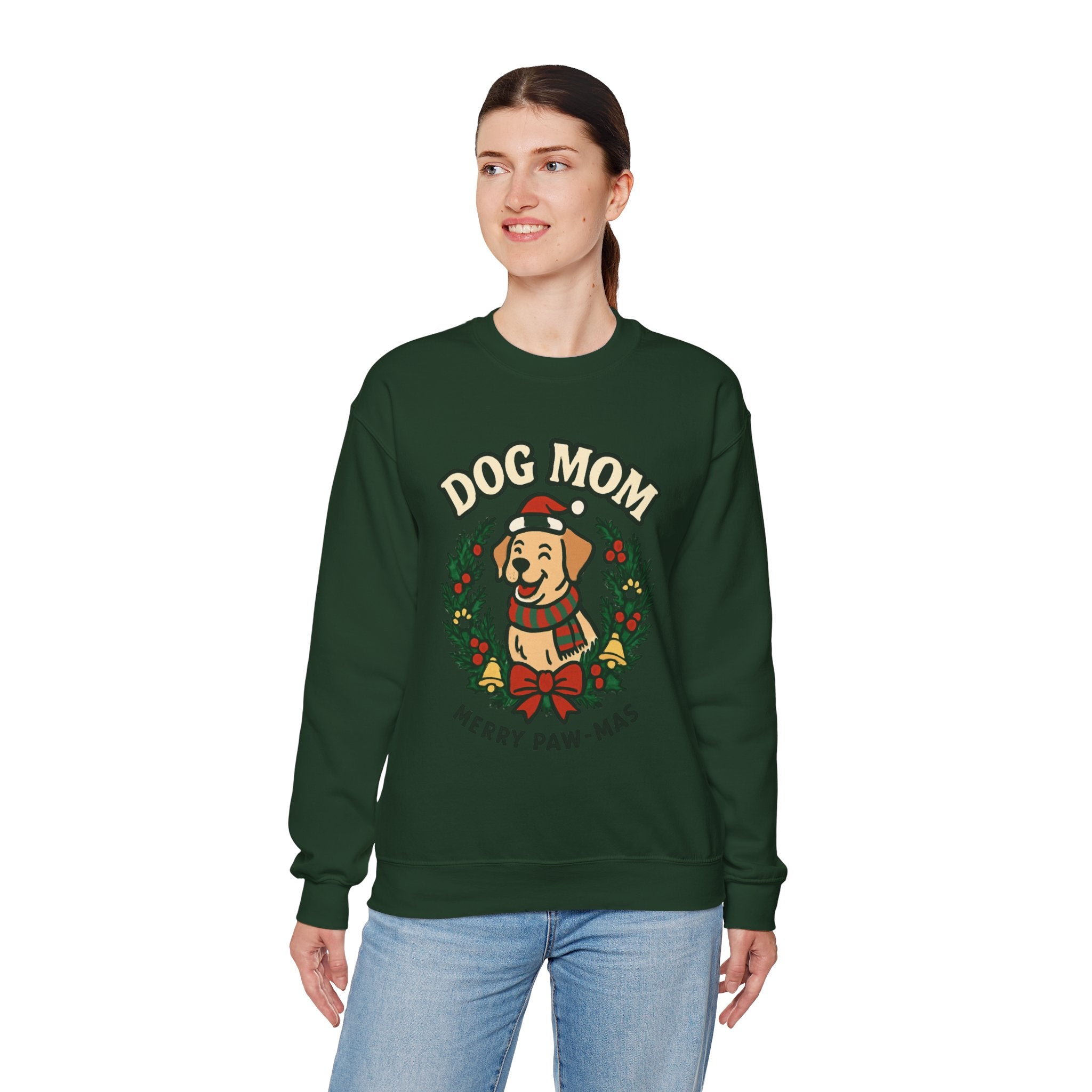 Dog Mom Sweatshirt — Merry Paw-mas Christmas Crewneck