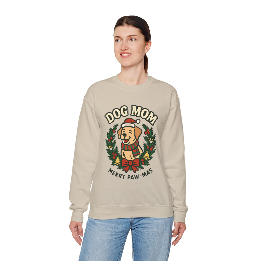 Dog Mom Sweatshirt — Merry Paw-mas Christmas Crewneck
