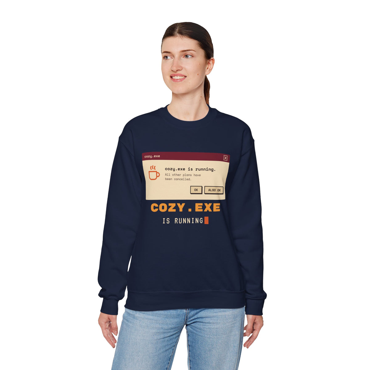 Cozy.exe Crewneck Sweatshirt – Retro Computer Cozy Vibe