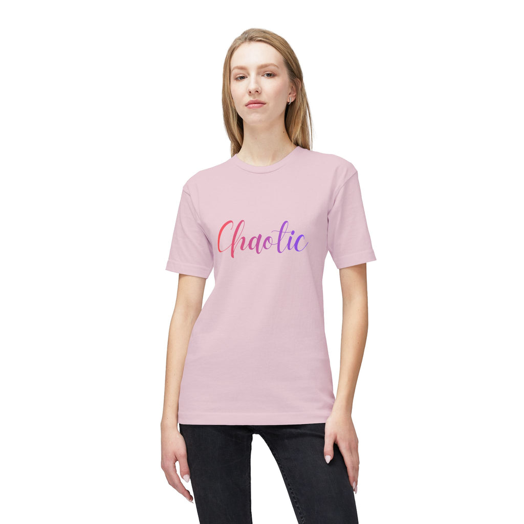 Chaotic Script T-Shirt — Feminine Gold Script "Chaotic" Tee