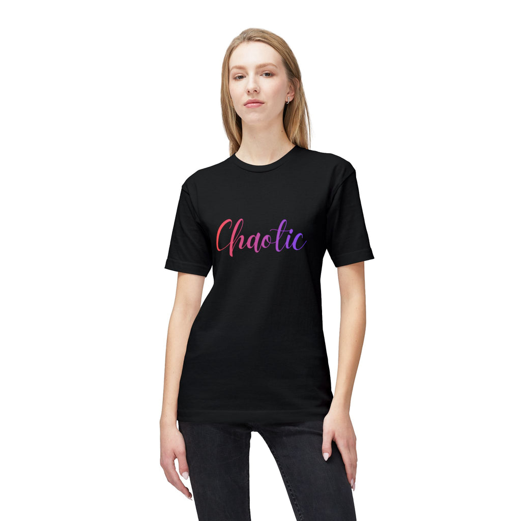 Chaotic Script T-Shirt — Feminine Gold Script "Chaotic" Tee