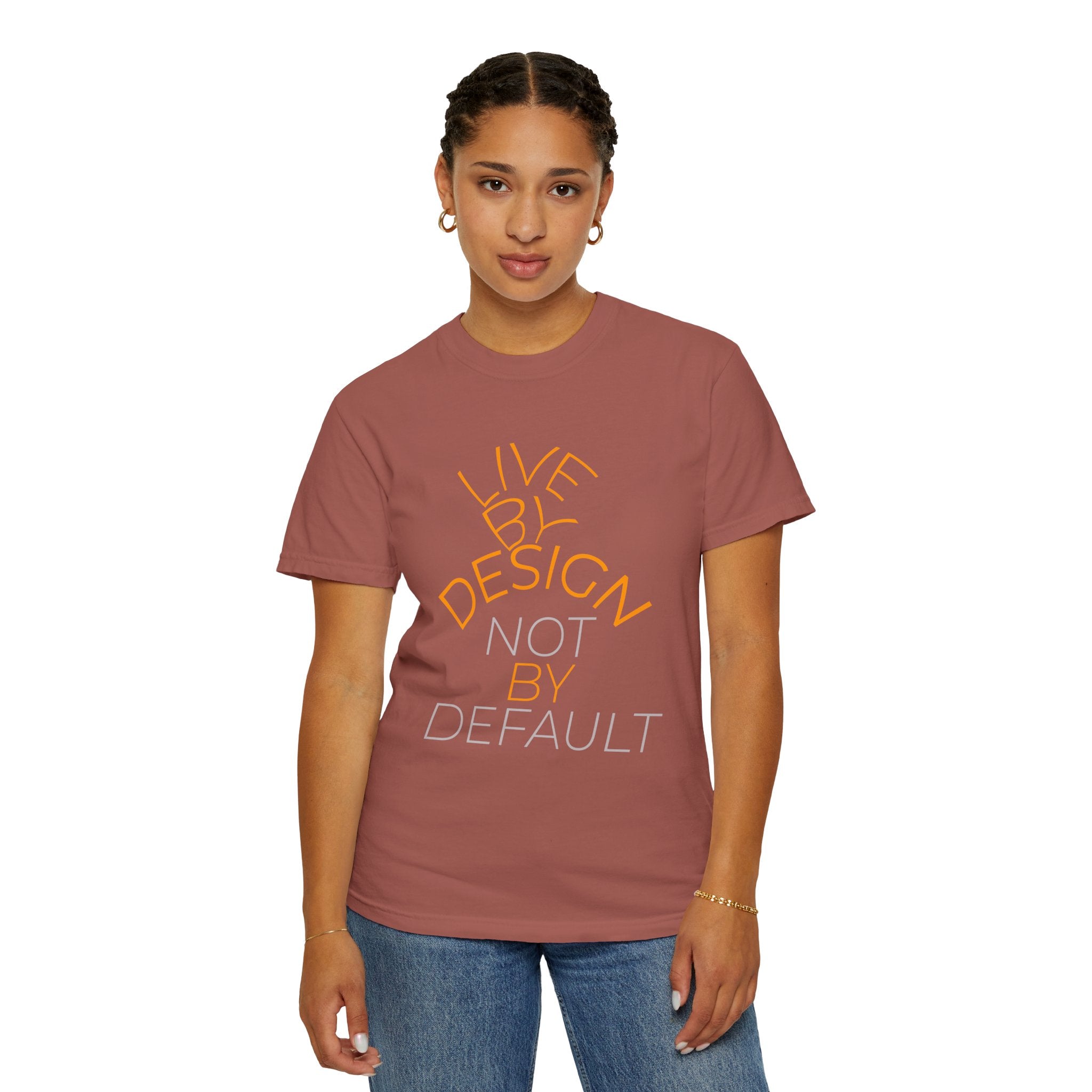 Design Not Default T-Shirt — "Live by Design, Not by Default" Graphic Tee