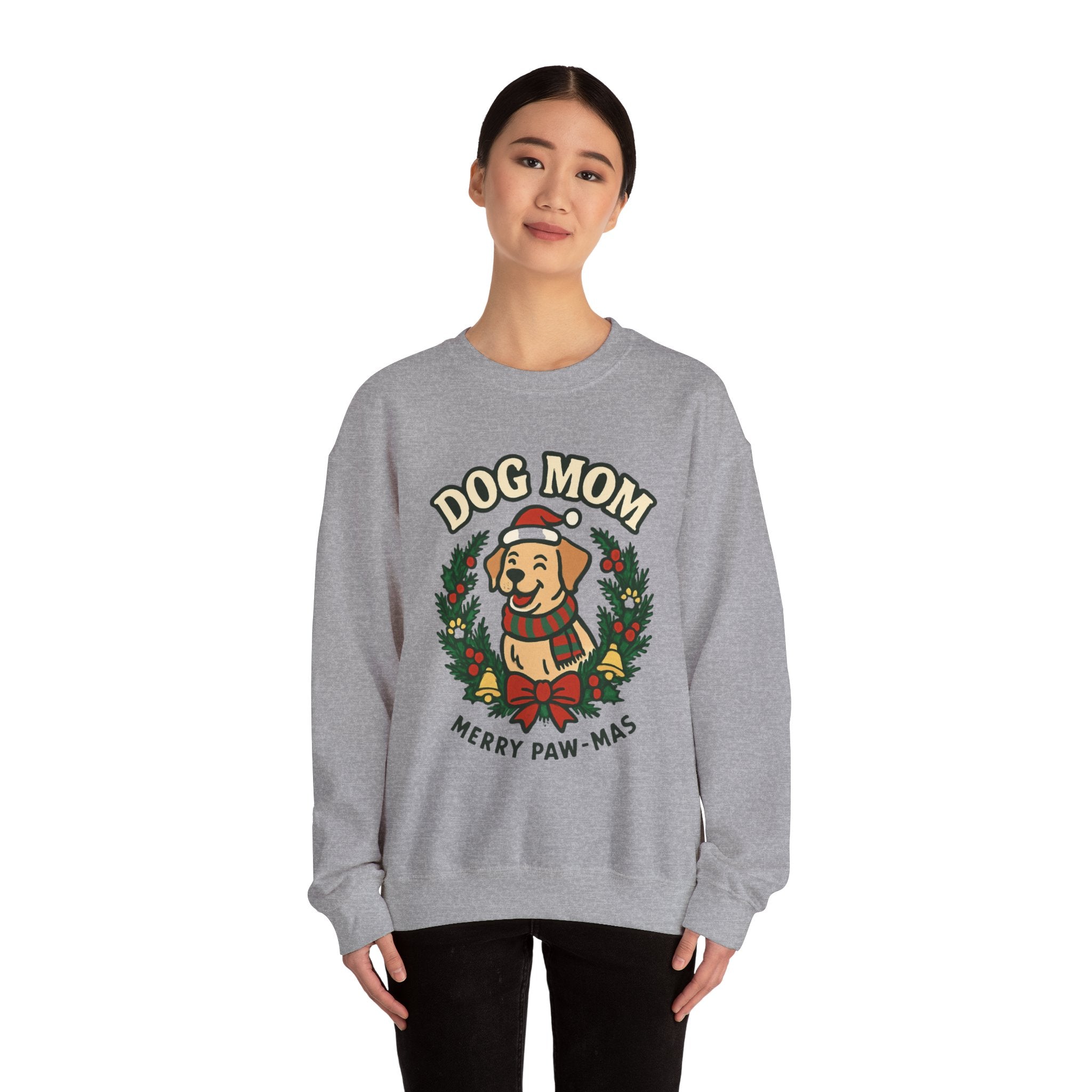 Dog Mom Sweatshirt — Merry Paw-mas Christmas Crewneck