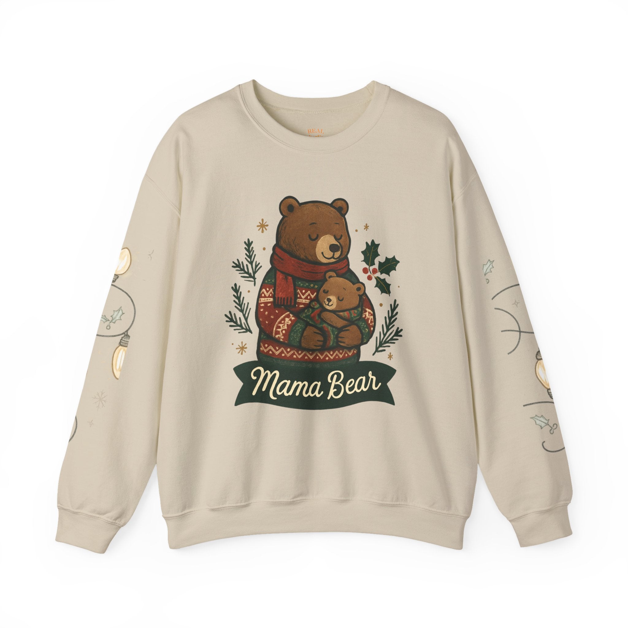 Christmas Lights Sleeve Crewneck Sweatshirt — Holiday Light-Up Sleeve Design