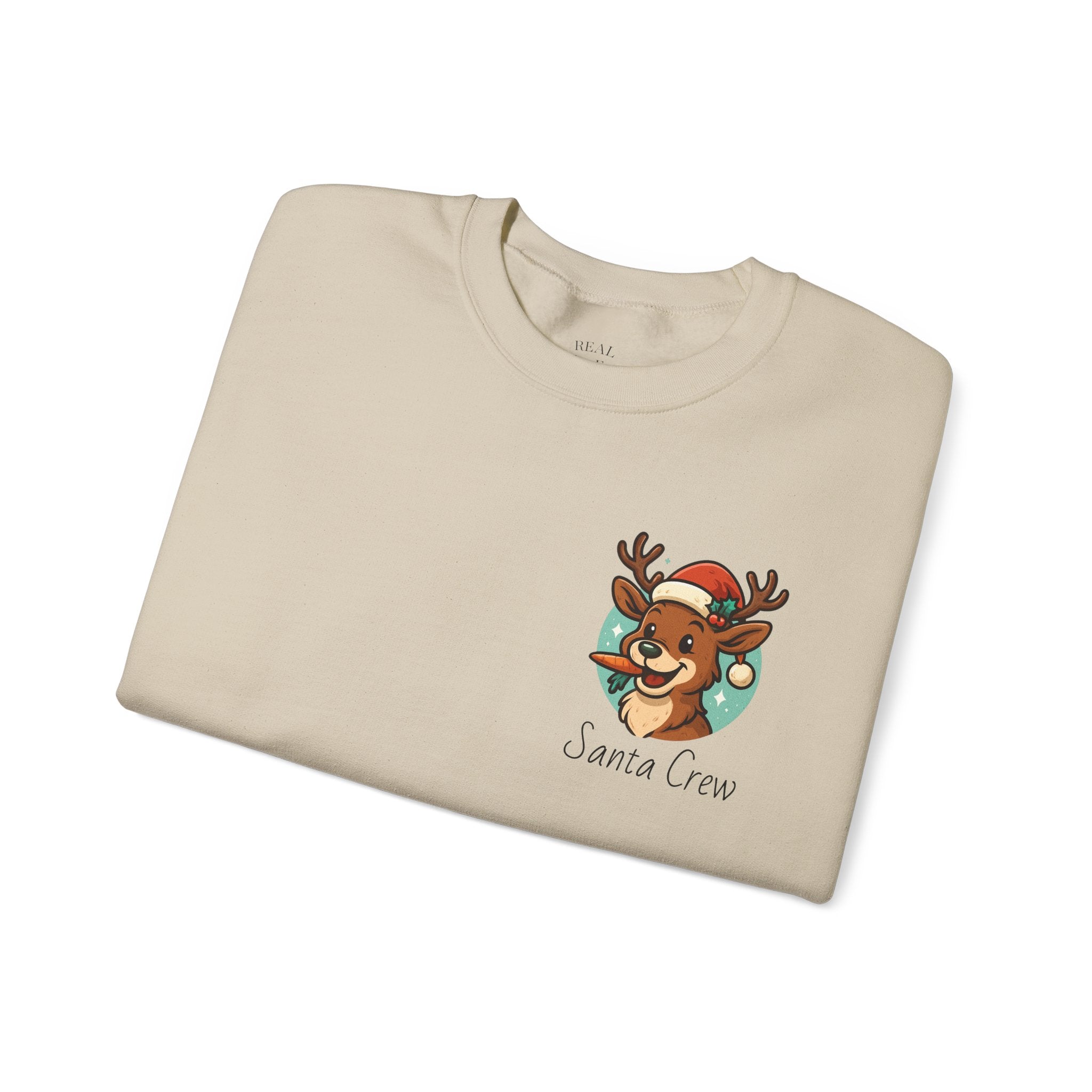 Crewneck Sweatshirt Cute Reindeer 'Santa Squad' Christmas Pullover