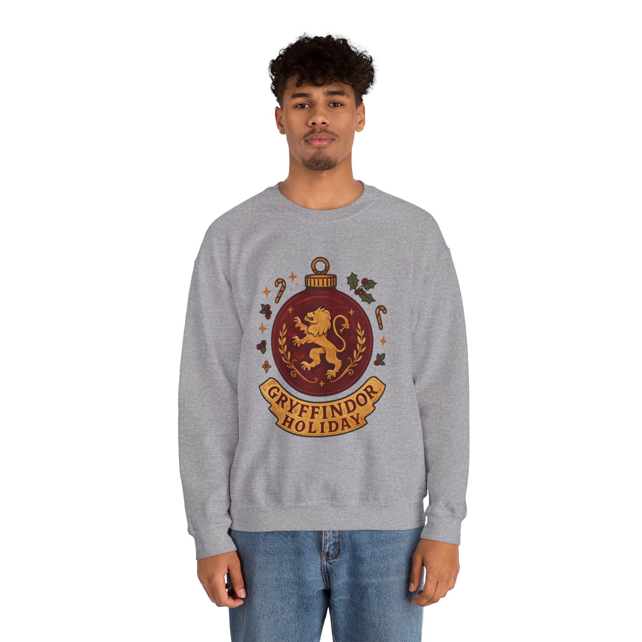 Gryffindor Holiday Sweatshirt — Festive Hogwarts Lion Crewneck
