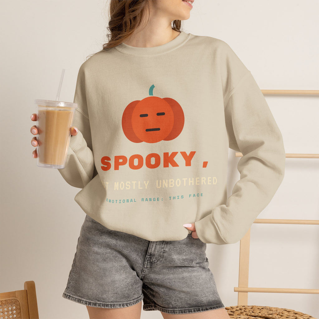 Spooky Pumpkin Crewneck Sweatshirt - Cute Minimal Halloween Pullover