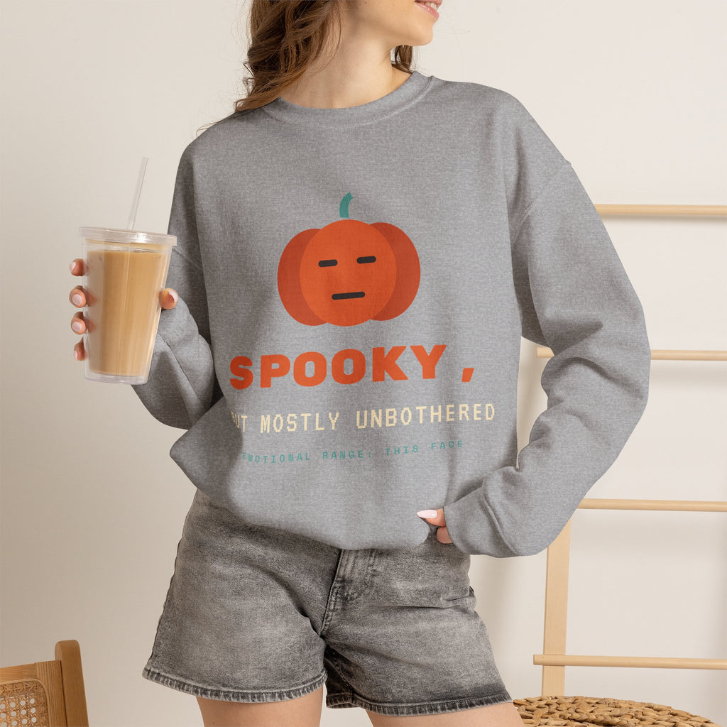 Spooky Pumpkin Crewneck Sweatshirt - Cute Minimal Halloween Pullover