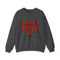 Santa's #1 Elf Crewneck Sweatshirt - Funny Holiday Christmas Sweater (I'm on the Naughty List)