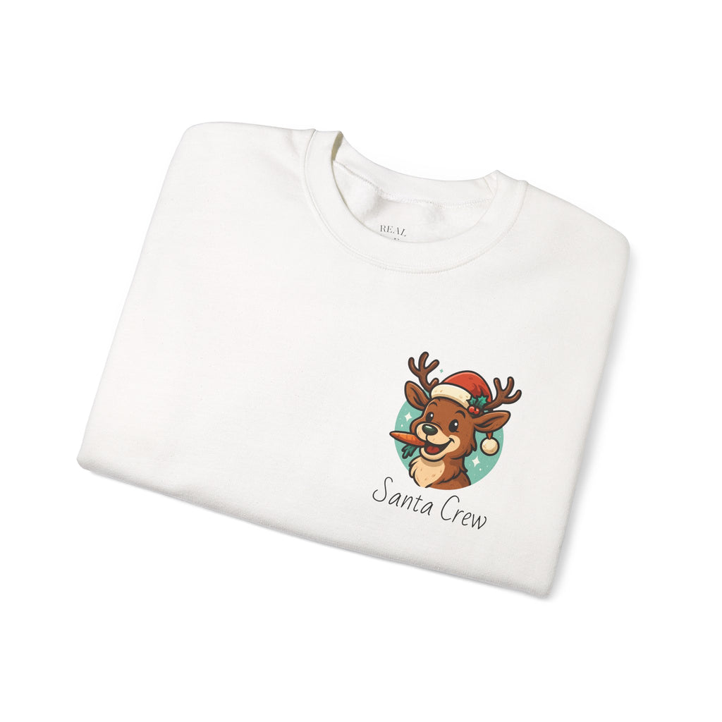 Crewneck Sweatshirt Cute Reindeer 'Santa Squad' Christmas Pullover