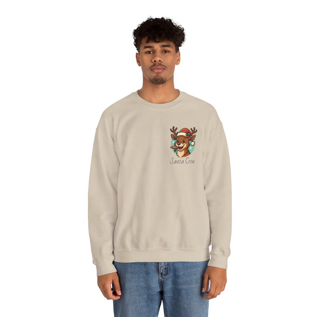 Crewneck Sweatshirt Cute Reindeer 'Santa Squad' Christmas Pullover