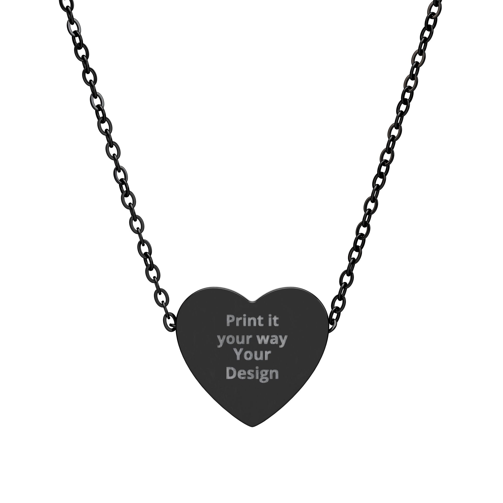 Engravable Heart Necklace — Personalized Custom Message Pendant