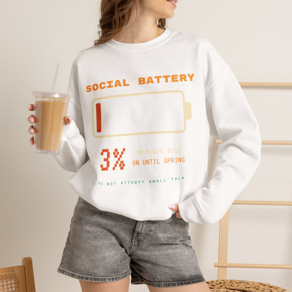 Social Battery 3% Crewneck Sweatshirt