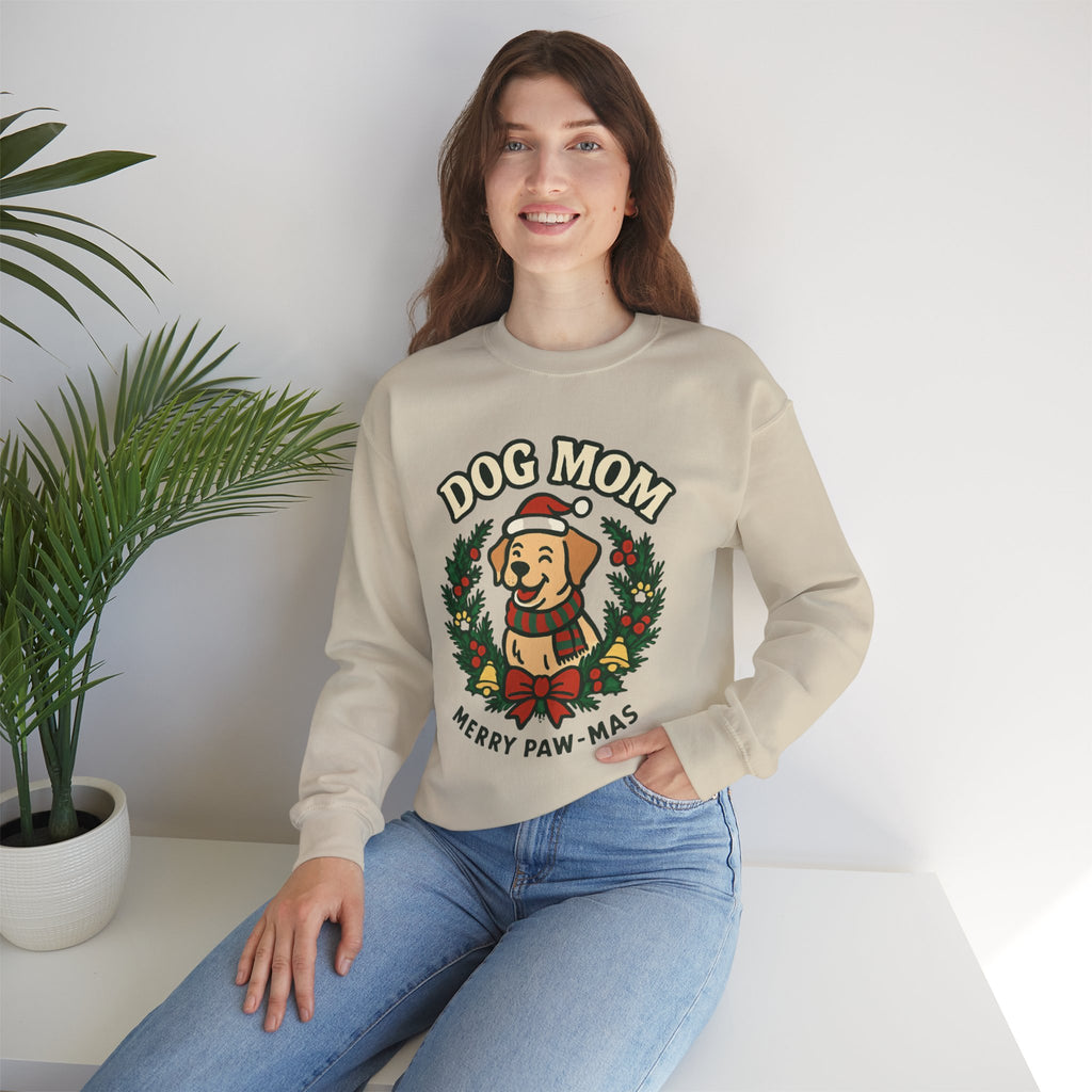 Dog Mom Sweatshirt — Merry Paw-mas Christmas Crewneck