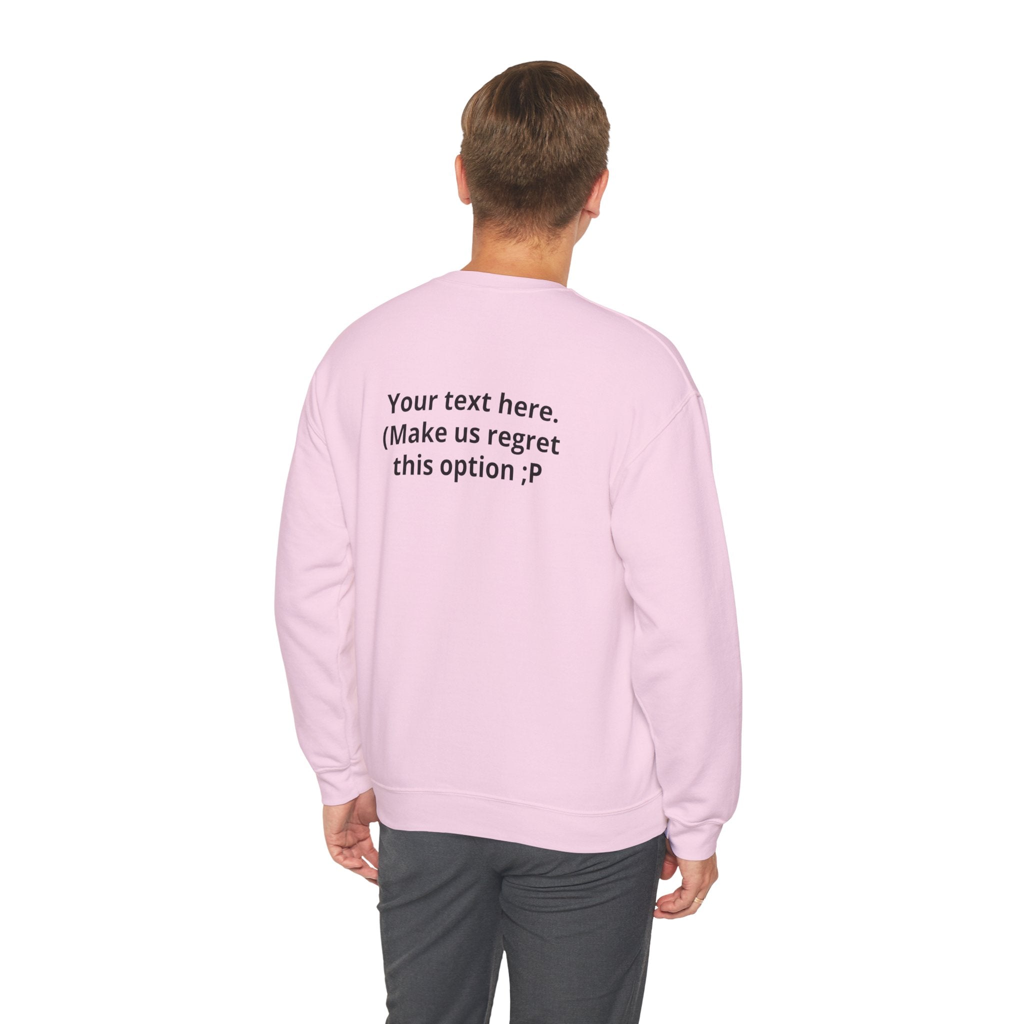 Customizable Joke Sweatshirt — "Your text here. (Make us regret this option ;P)" " Your Image or (whatever) here"